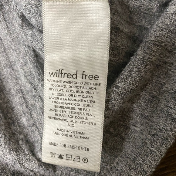 WILFRED FREE CROPPED CREW SWEATER XS GRAY - Picture 3 of 4